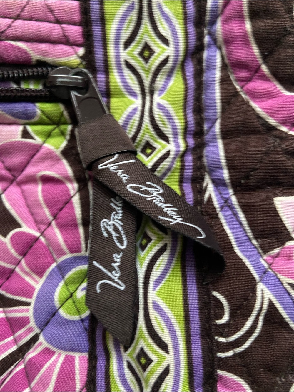 Vera bradley brown & purple crossbody bag - Picture 2 of 6